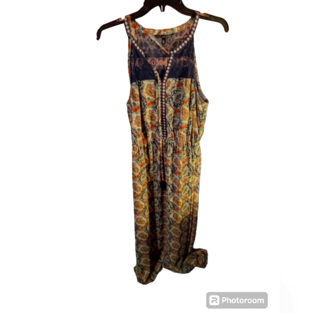 Signature 1 Studio medium dress.  Navy blue pink and cream paisley